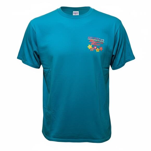 Vintage Showboat Super Star Bingo Las Vegas Casino Tee XL Turquoise Retro - Picture 2 of 12